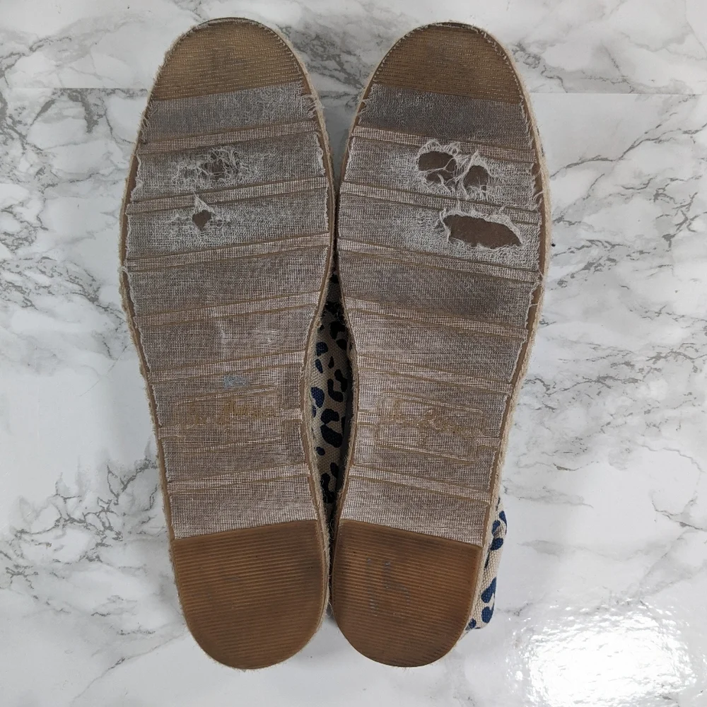 Sam Edelman Verona Blue Leopard Espadrilles Size 8